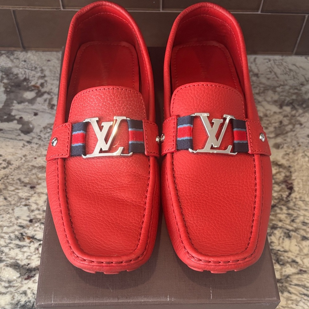 Louis Vuitton Vibrant Red Driving Shoes - Picture 5 of 11